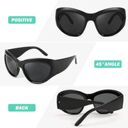 ÉÌƷͼƬ 4 | B0BQBWYZF6 | FEISEDY Trendy Y2k Sunglasses Women Men Oversized Shield Sunglasses Fashion Wrap Around Futuristic Glasses B2359