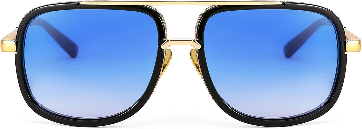 ÉÌƷͼƬ 11 | B0B681YMF5 | FEISEDY Retro Trendy Aviator Sunglasses Women Men Classic Vintage Square Sunglasses 70s Large Metal Shades B2321