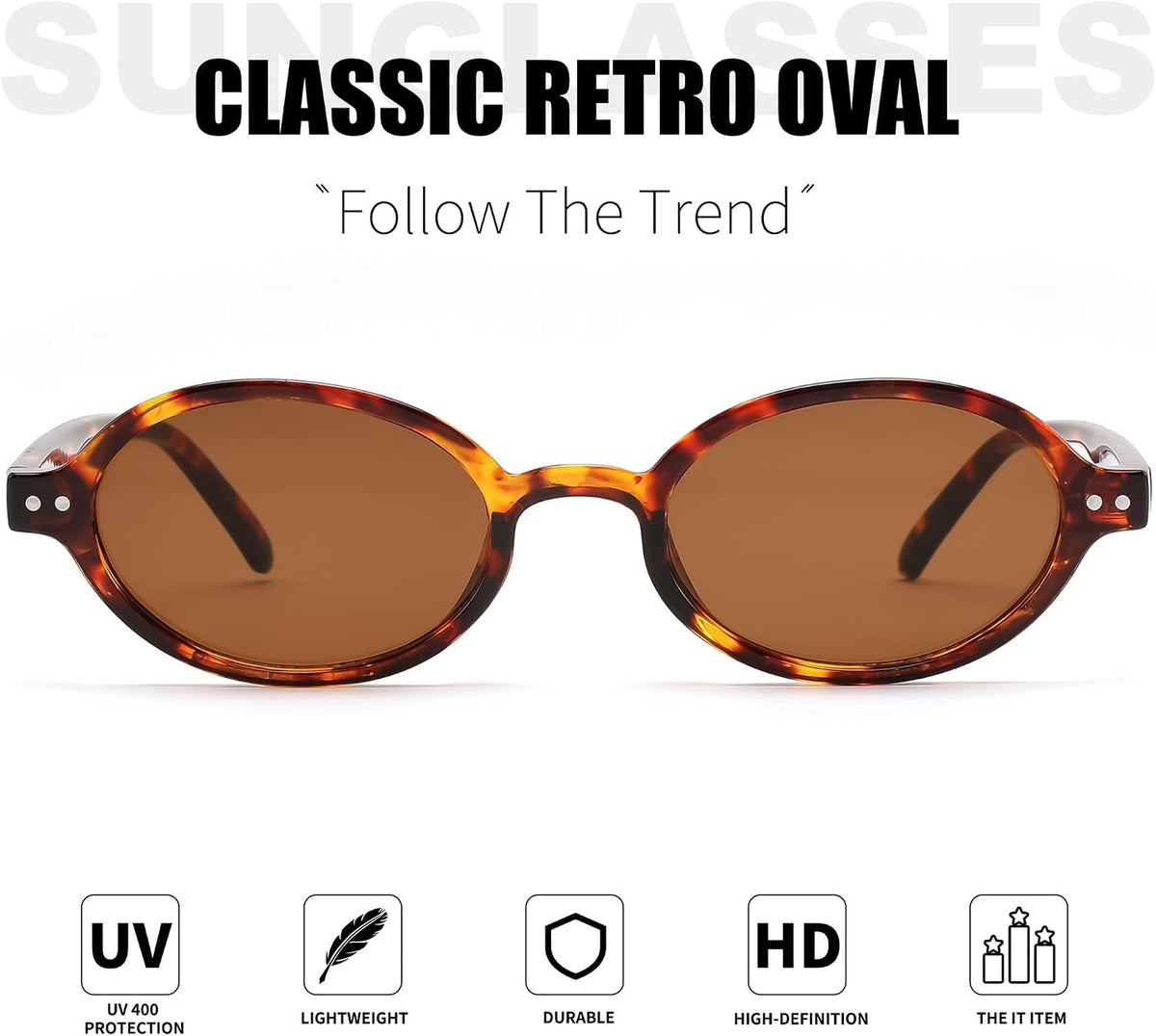 ÉÌƷͼƬ 10 | B0GV61HCD9 | FEISEDY Retro Oval Sunglasses for Women Small 90s Y2K UV Protection B1584