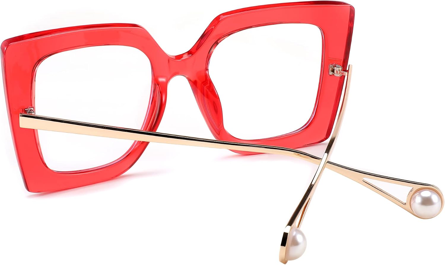 商品图片 30 | B08DF5QRXC | FEISEDY Oversized Square Blue Light Blocking Glasses Eye Strain Glare Pearl Inlay Arm Cat Eye Fashion Eyewear B2639