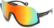 Black Frame Red Mirrored Lenses / 60 Millimeters | B0CQWZ11Z8 | FEISEDY Sunglasses Men Women Oversized Fashion Sports Baseball Fishing Skiing Running Golf Adults Teens Half Frame B0012