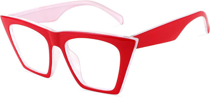 Red / 1.5 x | B08VNQPH3Y | FEISEDY Square Cat Eye Reading Glasses Blue Light Blocking Women Fashion Cateye Reader Anti Glare Digital Eyestrain B2604