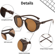 ÉÌƷͼƬ 27 | B0B6HWK6X1 | FEISEDY Classic Steampunk Sunglasses for Men Women Retro Round Gothic Shades Eyewear UV400 Protection B2957