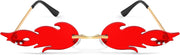 ÉÌƷͼƬ 32 | B09JK7M3SQ | FEISEDY Fire Flame Sunglasses for Women Mirror Rimless Fire Shaped Novelty Sunglasses B2839