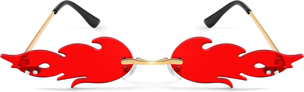 ÉÌƷͼƬ 32 | B09JK7M3SQ | FEISEDY Fire Flame Sunglasses for Women Mirror Rimless Fire Shaped Novelty Sunglasses B2839