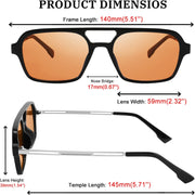 ÉÌƷͼƬ 78 | B0925V3NP4 | FEISEDY Vintage Square 70s Flat Aviator Sunglasses Women Men Metal Design Shades B2752