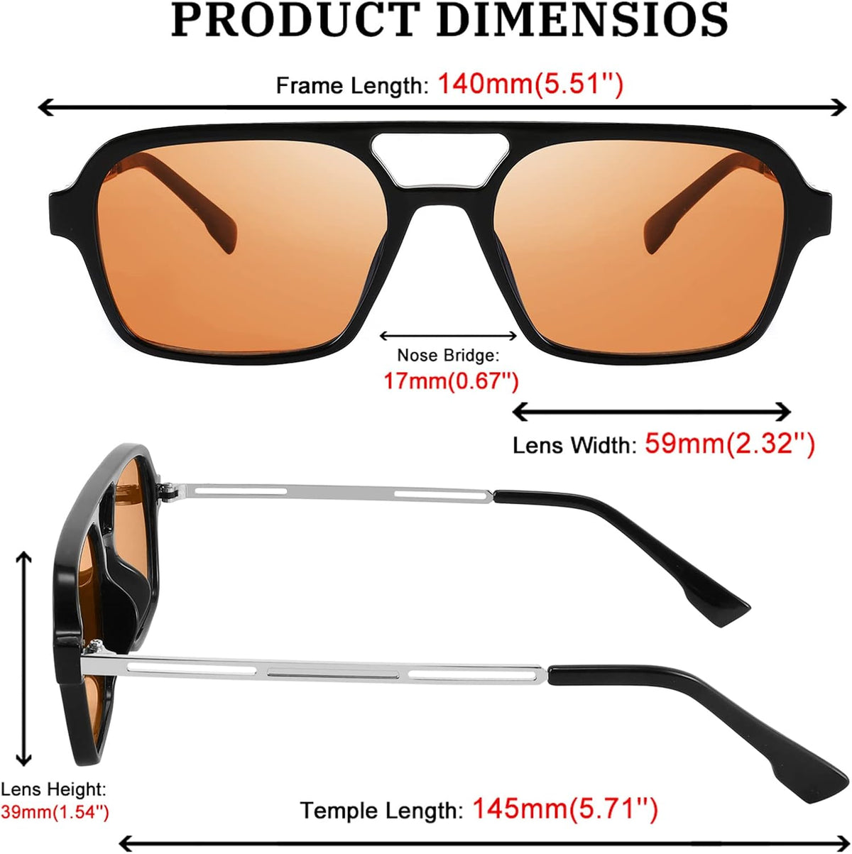 ÉÌƷͼƬ 78 | B0925V3NP4 | FEISEDY Vintage Square 70s Flat Aviator Sunglasses Women Men Metal Design Shades B2752