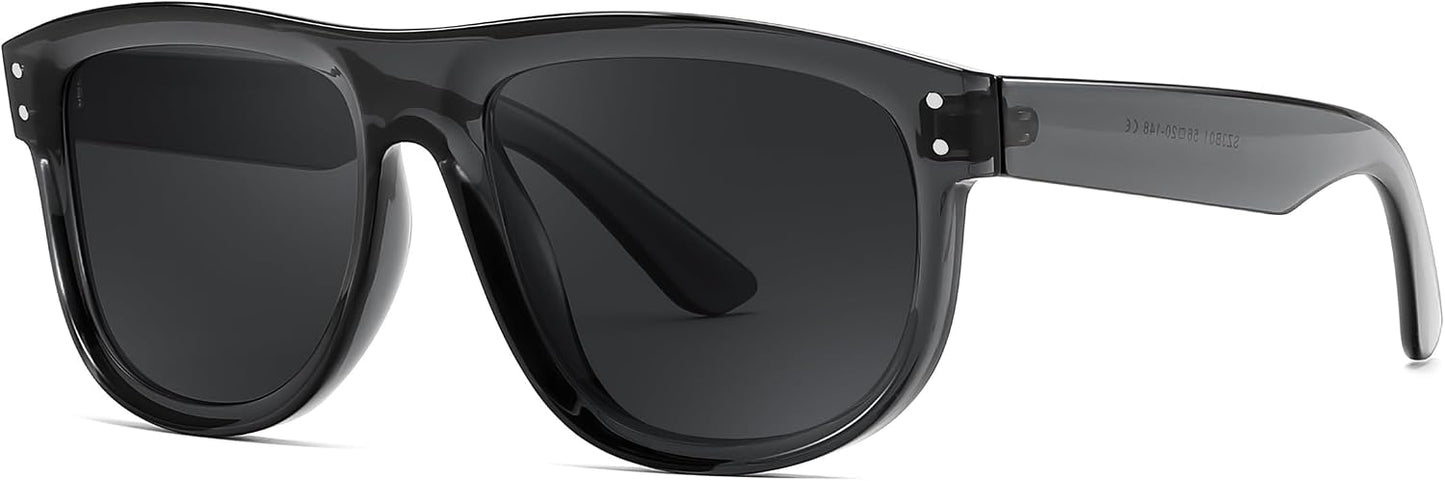 Gray/Black Gray / 54 Millimeters | B0D8JHS15Q | FEISEDY Square Sunglasses for Women Men Unisex Curved Style Shades Designer Sun Glasses B0214