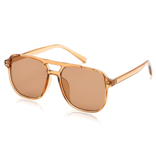 FEISEDY Retro Square Aviator Sunglasses Women Men 70s Vintage Trendy Plastic Frame Sun Glasses B2835