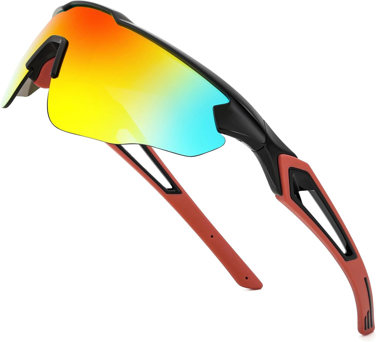 003black/Red Mirror / 80 Millimeters | B0C3VWMPCP | FEISEDY Youth Sport Polarized Sunglasses for 8-16 Cycling Running Driving Baseball Goggles Glasses B0011