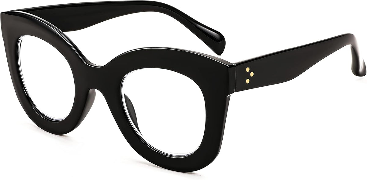 商品图片 3 | B0BGPJR4XZ | FEISEDY Retro Oversized Blue Light Blocking Reading Glasses Thick Frame Anti Glare Digital Eyestrain Readers B2980