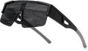 02 Black Frame/Dark Grey Lens / Large | B0GGNMJQCJ | FEISEDY Polarized Fit Over Glasses Sunglasses for Men Women, Sports Wrap Around for Driving Cycling Fishing B0382