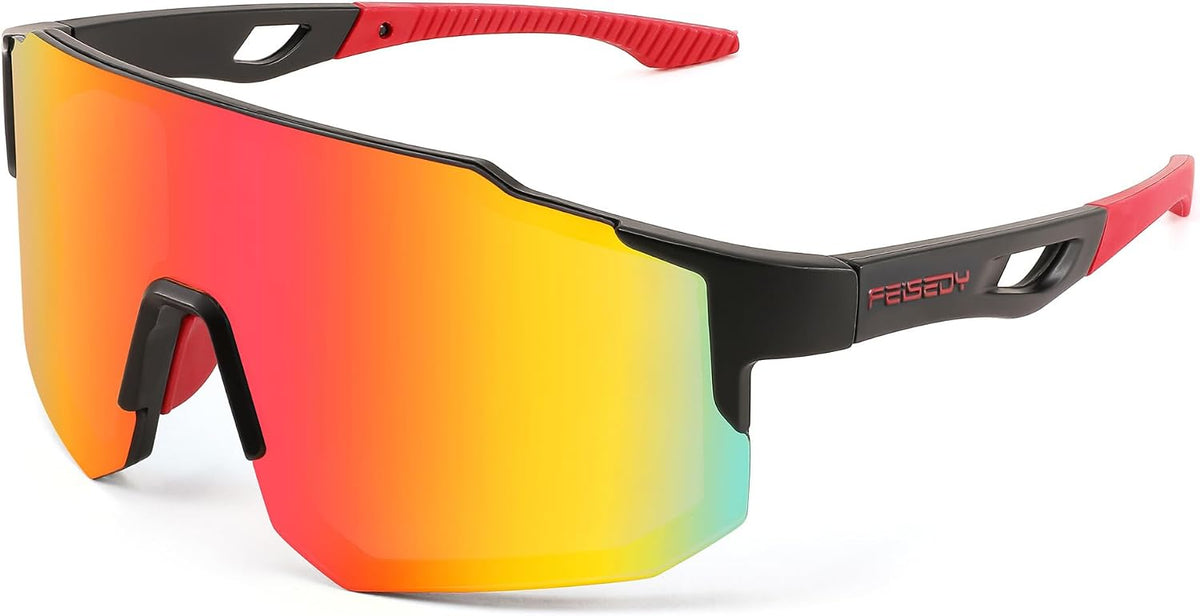 005-black Purple / 75mm | B0BXDJYMPF | FEISEDY Sports Sunglasses for Men, Women and Teens - Baseball, Biking, Cycling UV400 Protection B2388