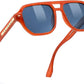 002 Orange Frame & Blue / 49 Millimeters | B0DSH1579W | FEISEDY Polarized Aviator Sunglasses Men Women, Retro 70s Style Design - UV400 Protection, Driving & Daily Wear B0203