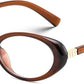 Transparent Tea / 54 Millimeters | B0F6N25FCV | FEISEDY Oval Blue Light Glasses for Woman Vintage Small Face Lightweight Eyeglasses Retro Nerd Y2K Frame B0290