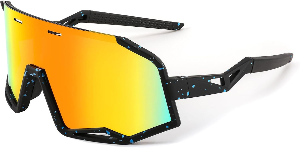 004 Matte Black Frame/Red Mirrored Lens / 162 Millimeters | B0BPXGHGMQ | FEISEDY Polarized Cycling Sunglasses Women Men Outdoor Sports Sunglasses Baseball Running Biking Fishing Sunglasses B2994