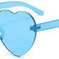 Blue | B0BMQ63TFC | FEISEDY Thick Heart Sunglasses Rimless Heart Shaped Sun Glasses Women Fashion Love Glasses B2419