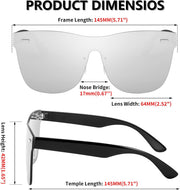 ÉÌƷͼƬ 37 | B08DY1CW9T | FEISEDY Mirrored Rimless Sunglasses One Piece Lens Reflective Sunglasses for Women Men B2647
