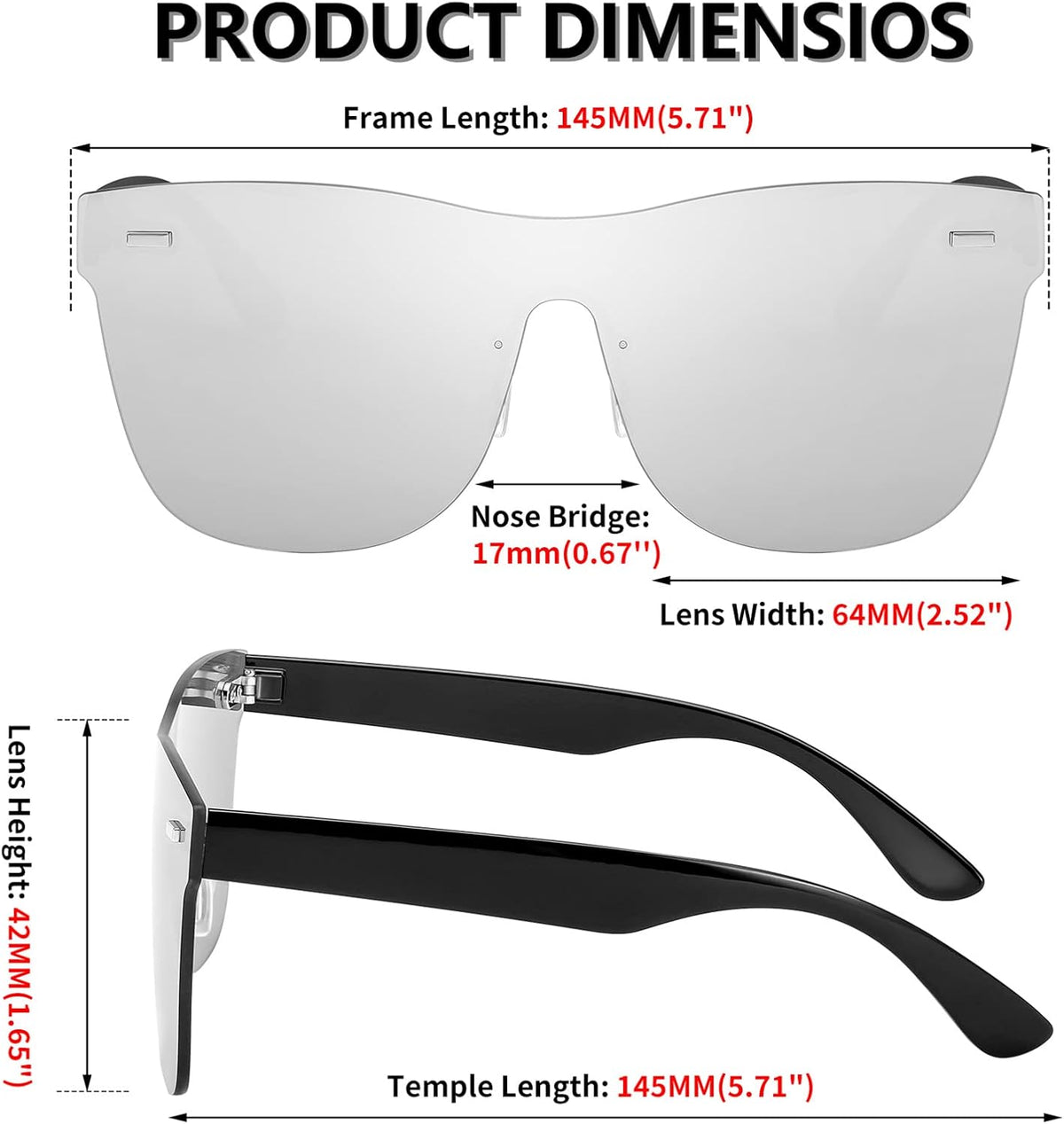 ÉÌƷͼƬ 37 | B08DY1CW9T | FEISEDY Mirrored Rimless Sunglasses One Piece Lens Reflective Sunglasses for Women Men B2647