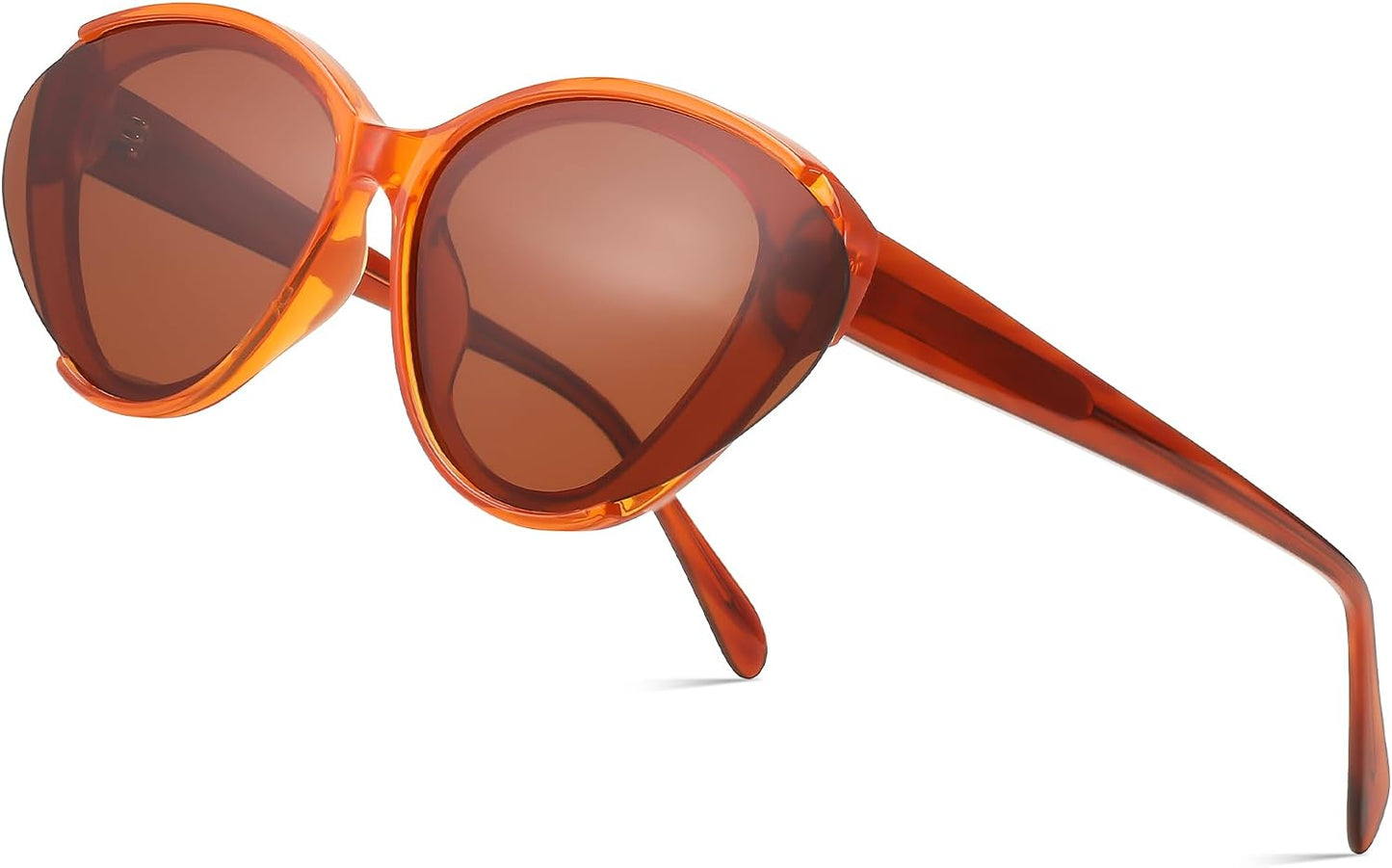 Tea Frame & Lens / 53mm Millimeters | B0D6YGW39R | FEISEDY Retro Polarized Cat Eye Sunglasses Women Trendy Mirrored Classic Designer Sunglasses UV Protection B0197