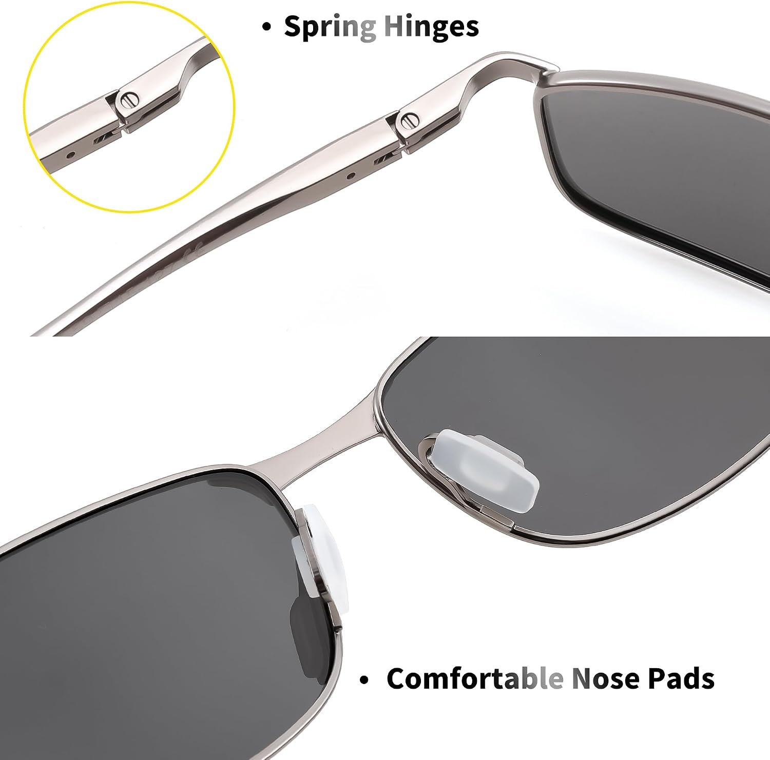 商品图片 16 | B07GSRV2H5 | FEISEDY Rectangle Polarized Square Sunglasses for Men Women B2444