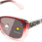 A-polarized Photochromic Red / 58 Millimeters | B0D2R72TPL | FEISEDY Polarized Women Sunglasses Retro Shades Photochromic Lens Sparkling Crystal Sunglasses UV400 Protection B0144