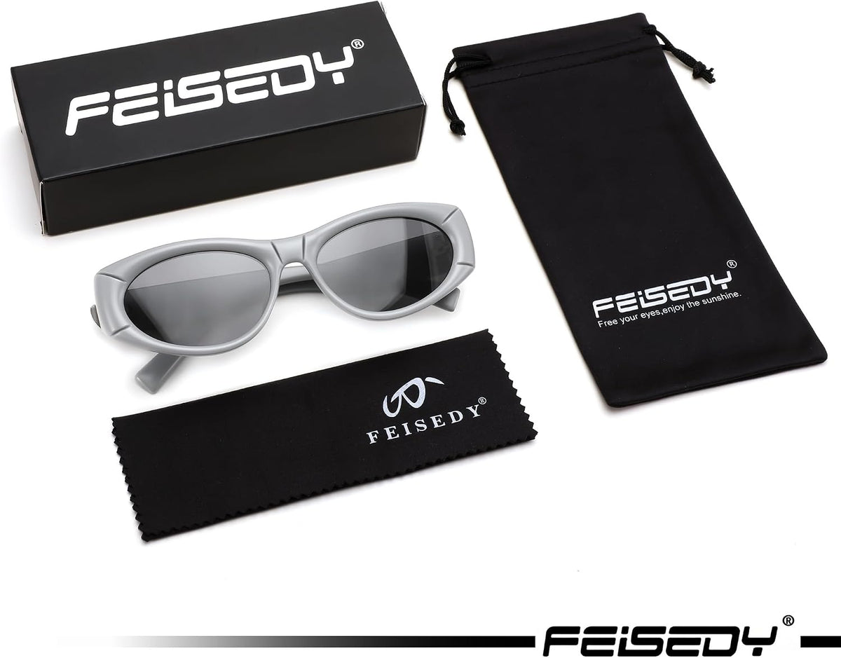 ÉÌƷͼƬ 14 | B0DHWVFXXY | FEISEDY Retro Oval Sunglasses UV400 Protection Retro Y2K Sunglasses B0234