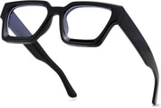 Black / 53 Millimeters | B0DXDYMMPM | FEISEDY Retro Blue Light Blocking Glasses for Women Men 90s Classic Rectangle Frame Thick Chic Computer Eyeglasses B2383R