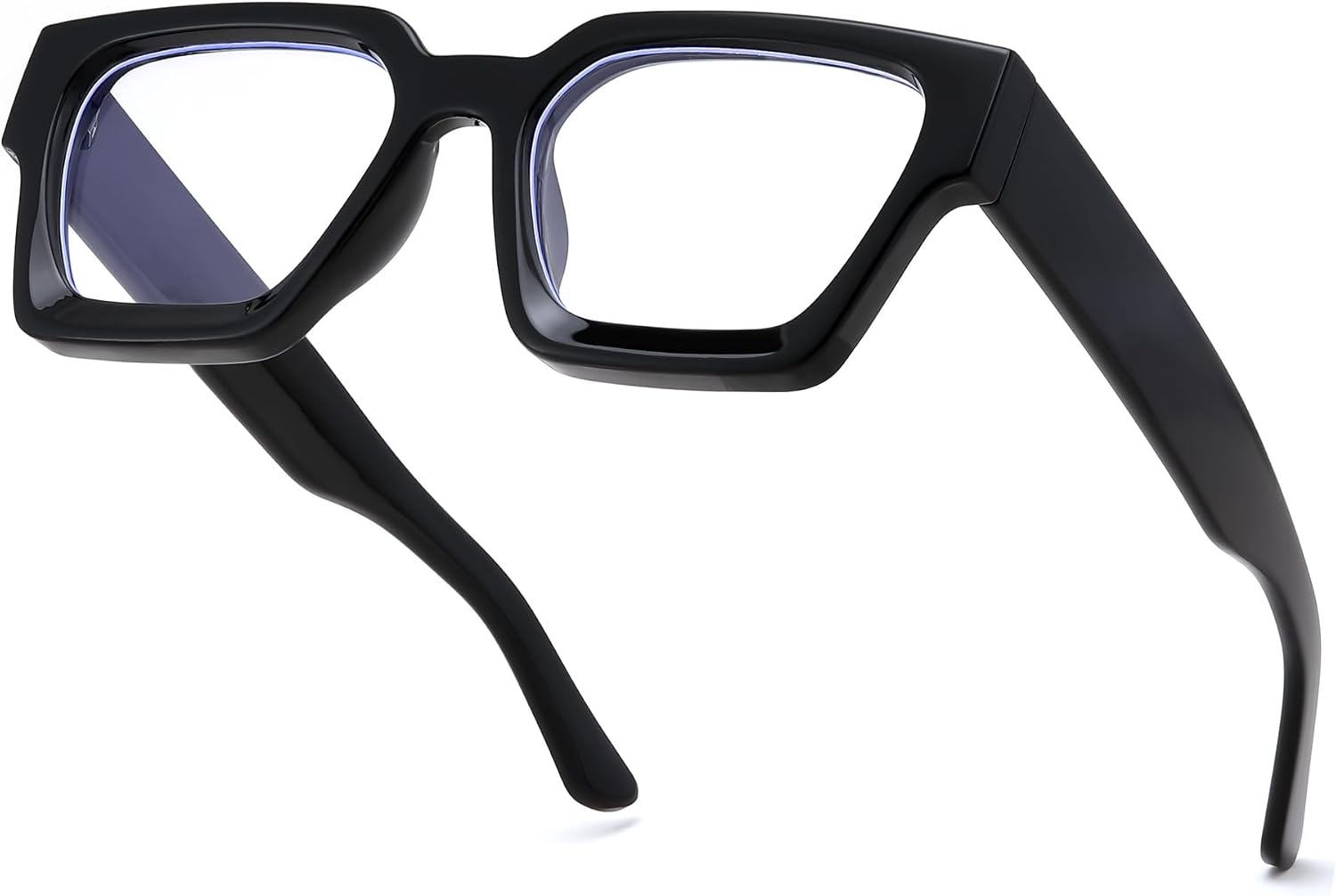 Black / 53 Millimeters | B0DXDYMMPM | FEISEDY Retro Blue Light Blocking Glasses for Women Men 90s Classic Rectangle Frame Thick Chic Computer Eyeglasses B2383R