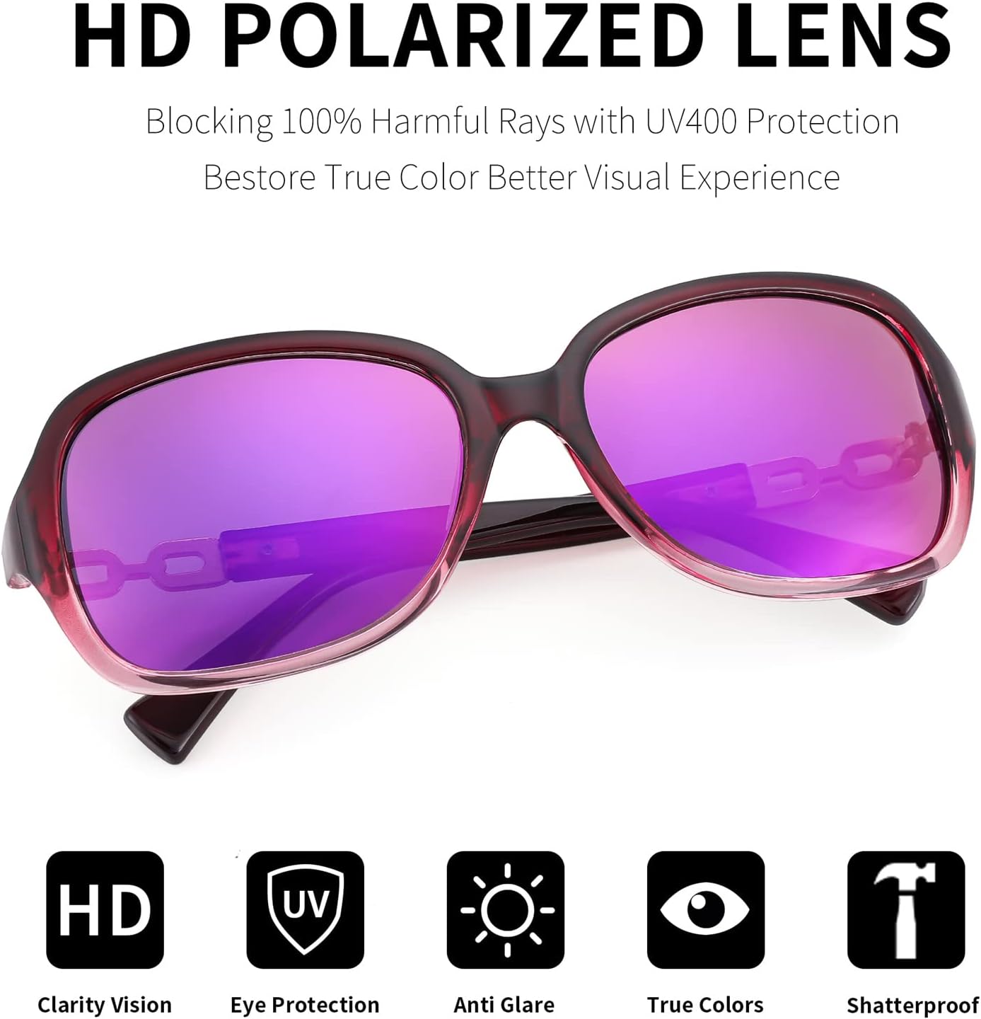 商品图片 28 | B08LPZDDKZ | FEISEDY Womens Polarized Sunglasses Square Wraparound Shades UV400 Mirrored Trendy Sun Glasses for Women B2526