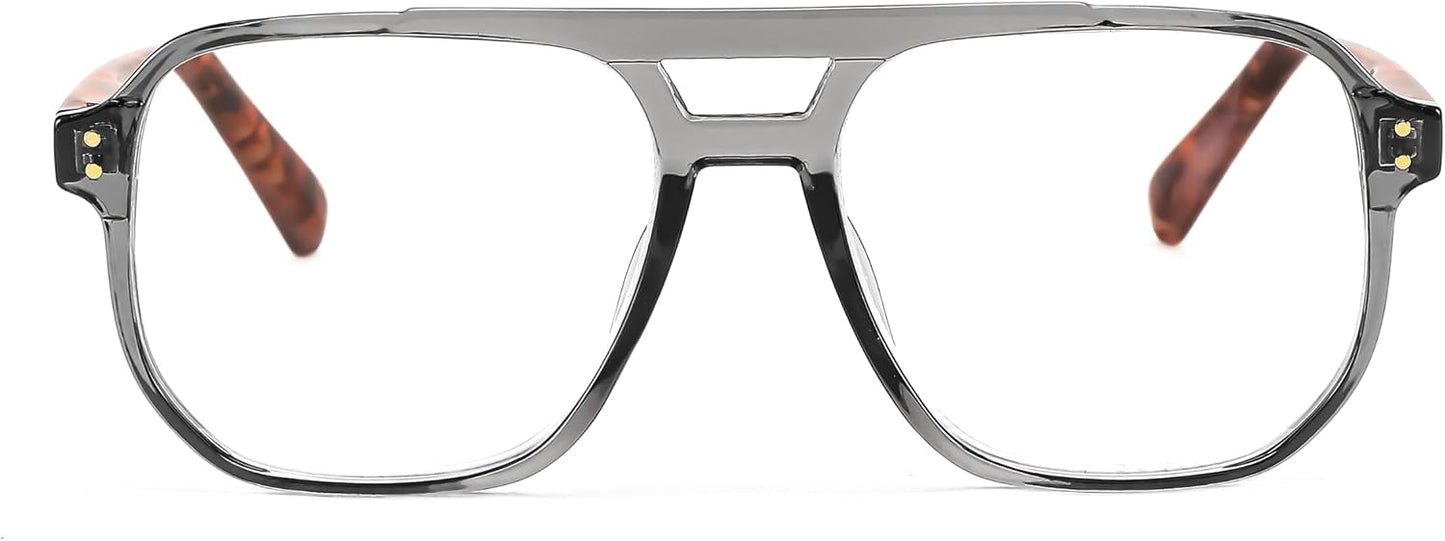 商品图片 11 | B0CHJST8ZK | FEISEDY Retro Aviator Reading Glasses Women Men Blue Light Blocking Reader Plastic Lightweight Frame B0071
