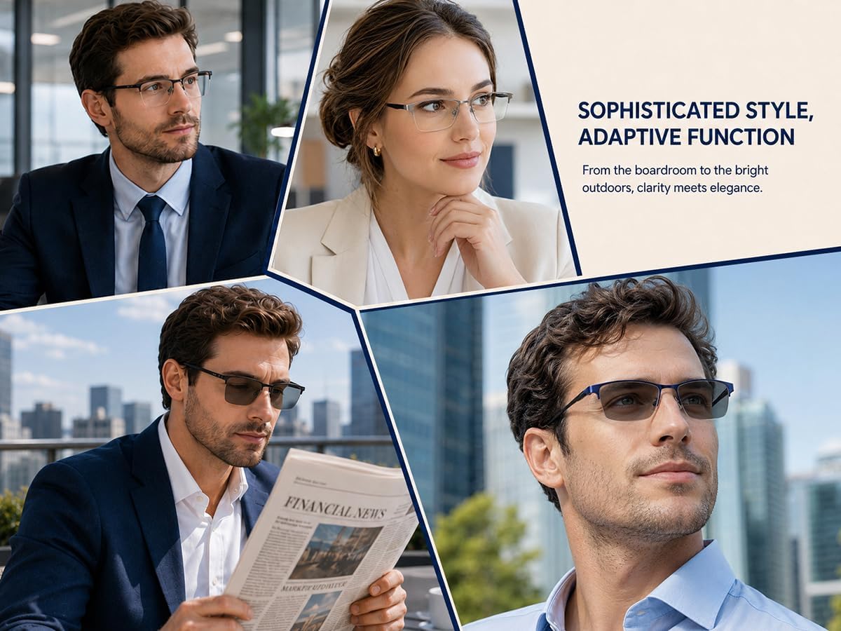 商品图片 22 | B0HBQMR3BM | FEISEDY Photochromic Reading Glasses Blue Light Blocking Readers B1662