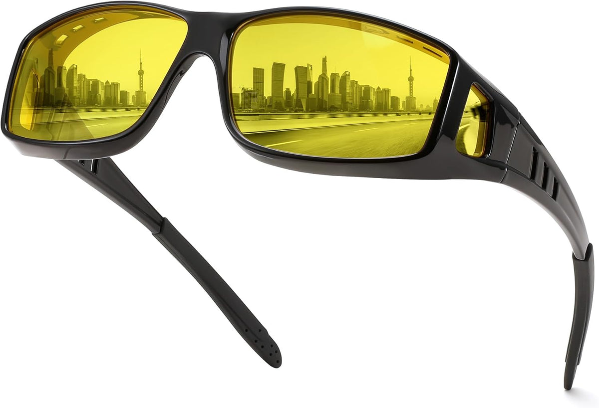 Black *1 / 60 Millimeters | B0DH2DHKXY | FEISEDY Polarized Fit Over Glasses Sunglasses Men Women Wrap Around B2593