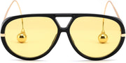 ÉÌƷͼƬ 26 | B0F8N8W8JM | FEISEDY Oversized Aviator Sunglasses With Earring Design for Women Large Big Frame Luxury Designer Shades for Ladies B0296