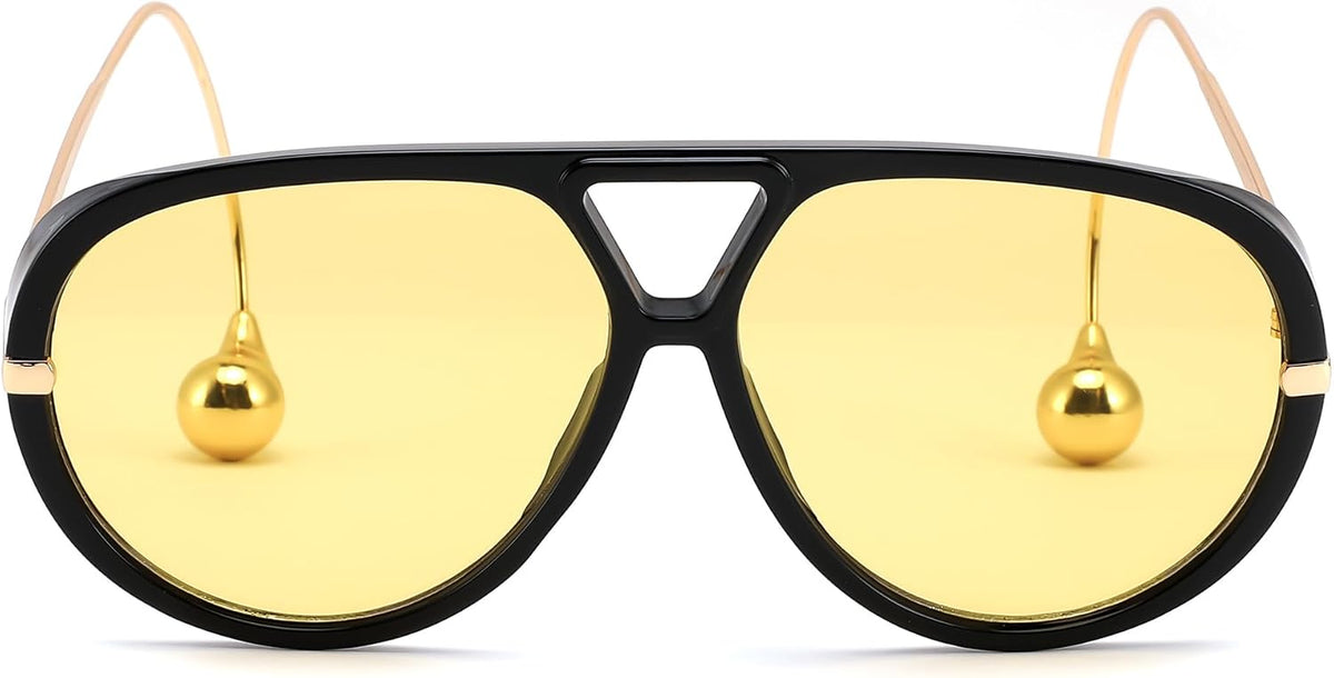 ÉÌƷͼƬ 26 | B0F8N8W8JM | FEISEDY Oversized Aviator Sunglasses With Earring Design for Women Large Big Frame Luxury Designer Shades for Ladies B0296