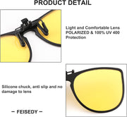 ÉÌƷͼƬ 12 | B093SYK6Y9 | FEISEDY Cat Eye Polarized Clip-On Sunglasses Men Women over Glasses Driving Outdoor B2764