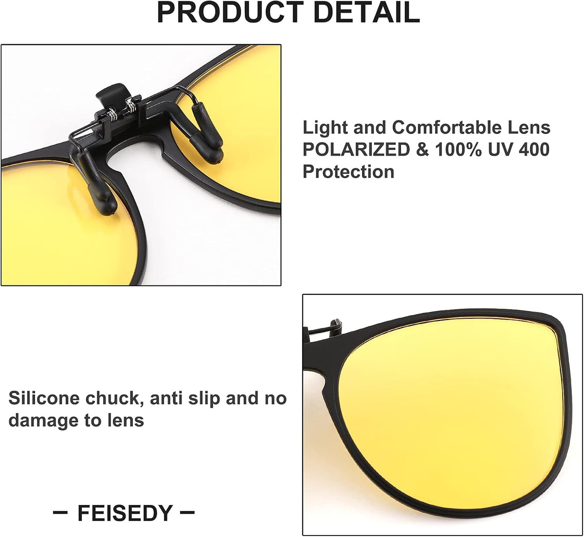 ÉÌƷͼƬ 12 | B093SYK6Y9 | FEISEDY Cat Eye Polarized Clip-On Sunglasses Men Women over Glasses Driving Outdoor B2764