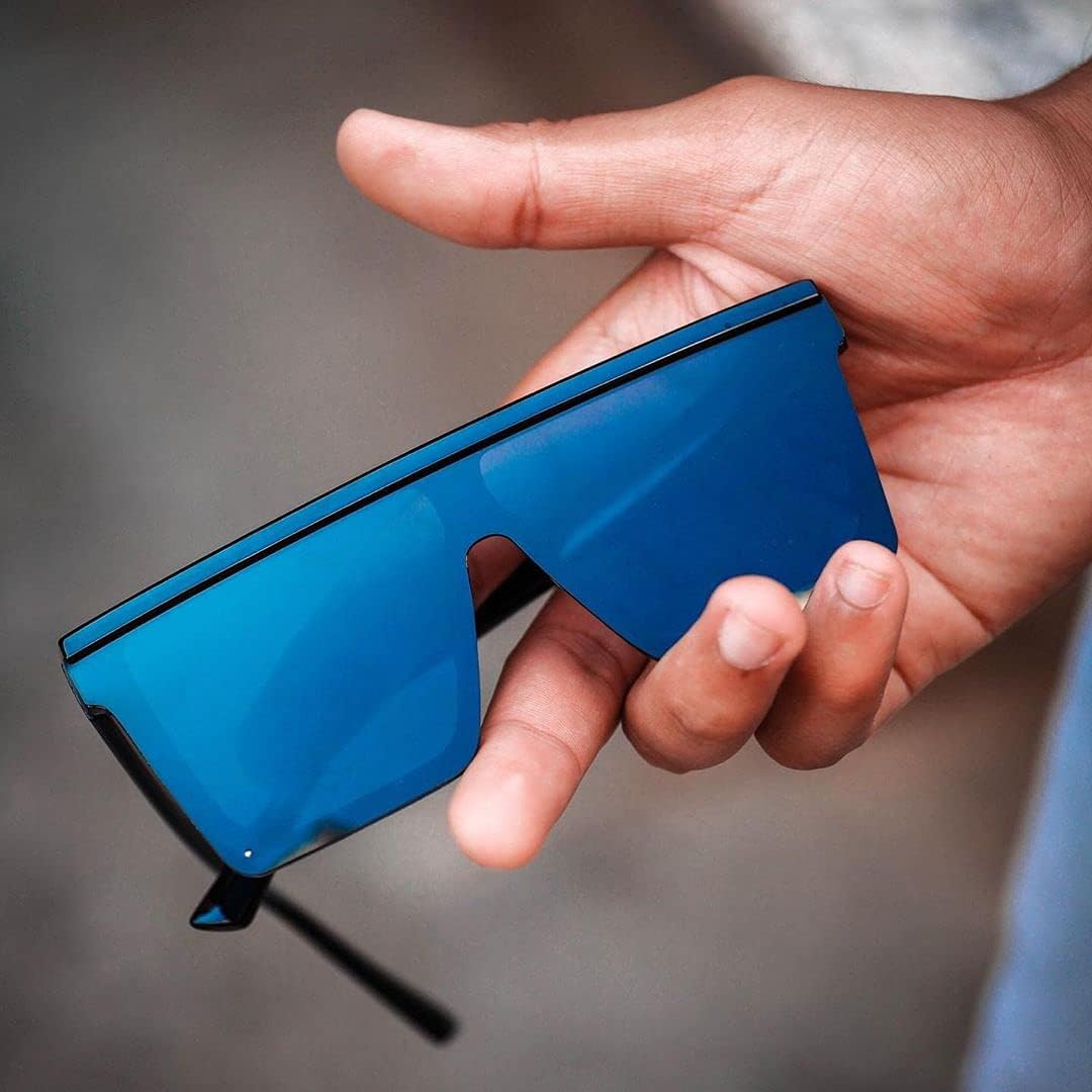 ÉÌƷͼƬ 112 | B09H6XXSDN | FEISEDY Oversized Sunglasses Mens Womens Flat Top Square Trendy Visor Shades UV400 B2470