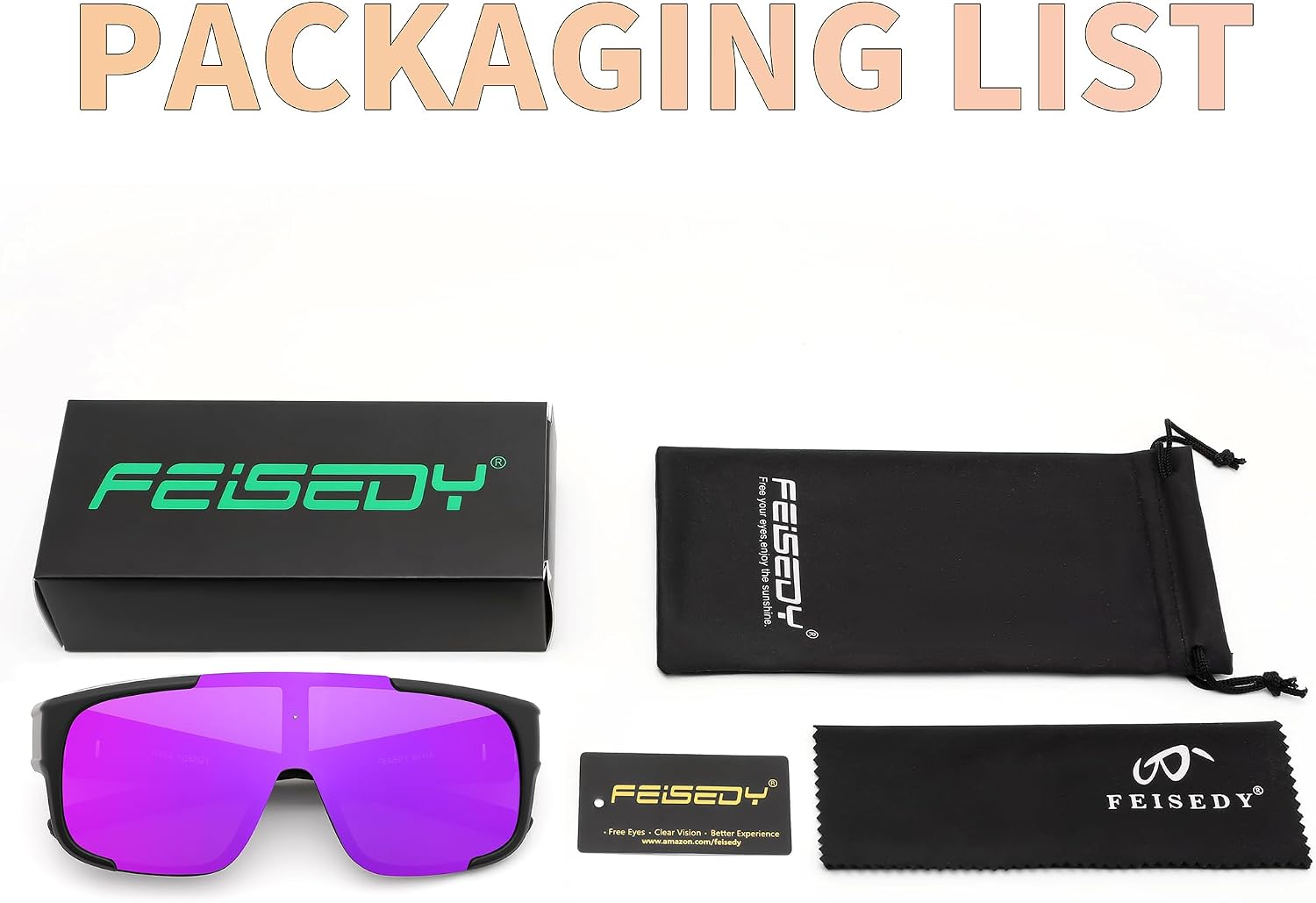 商品图片 22 | B0FY37CX2V | FEISEDY Polarized Fit Over Glasses Sunglasses for Men Women, Sports Wrap Around for Driving Cycling Fishing B0315