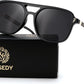 Black Frame Grey Lens / 53 Millimeters | B0H2V7NKM3 | FEISEDY Retro Polarized Aviator Square Sunglasses for Women Men UV400 B0357