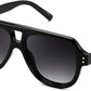 Black Frame & Gradient Grey Lens / 55 Millimeters | B0H1WQ8VQV | FEISEDY Retro Aviator Polarized Sunglasses Men Women Trendy Square B0433