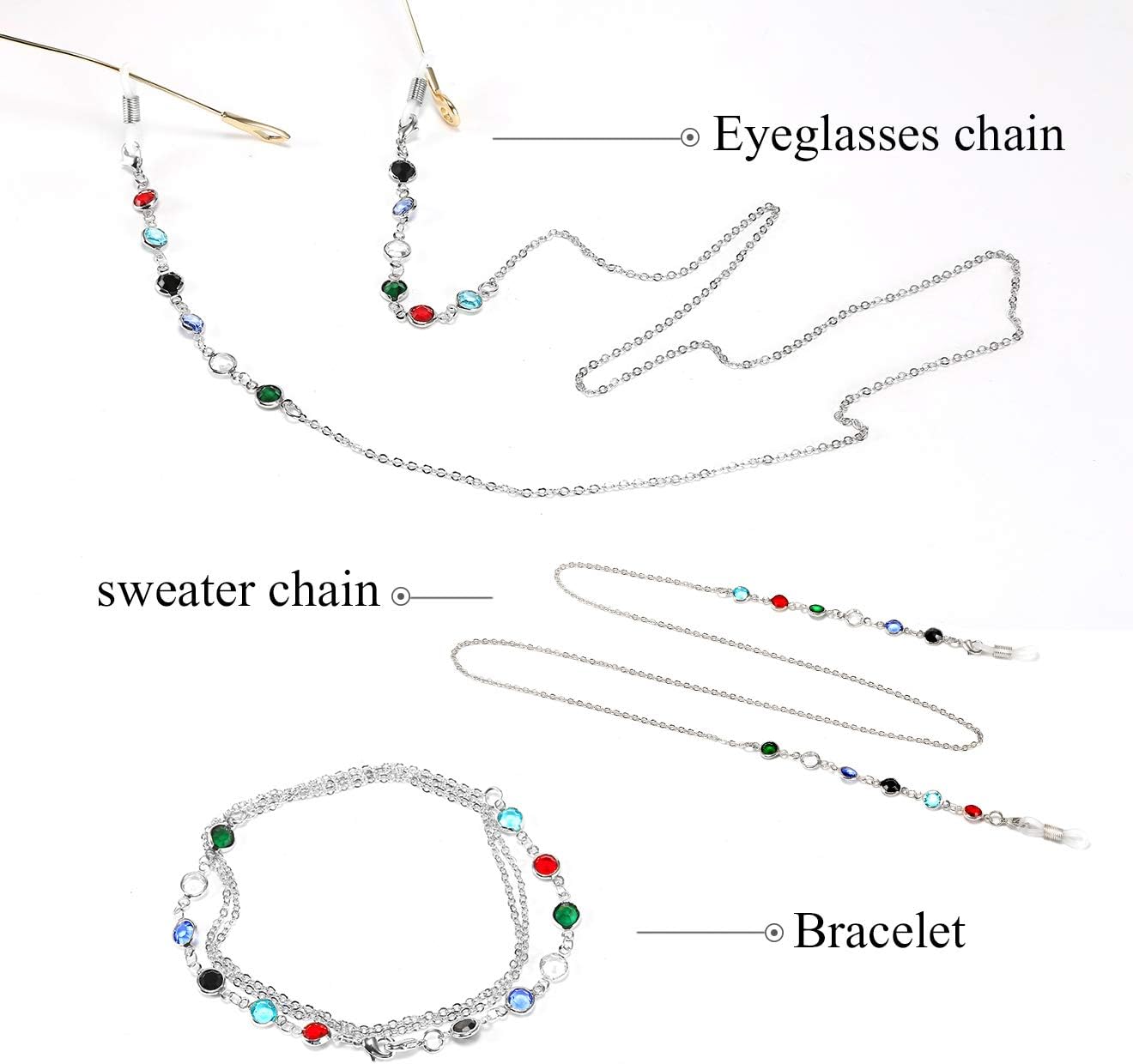 商品图片 5 | B07YZG73PK | FEISEDY Eyeglasses Lanyards for Women Reading Glasses Fashion Lanyards Necklace - Eyewear Retainer B2525