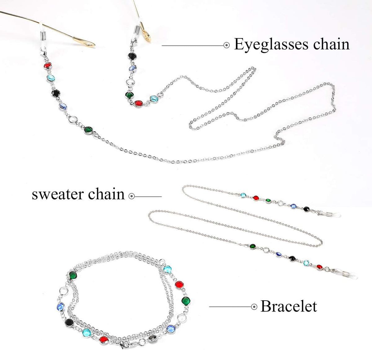 ÉÌƷͼƬ 5 | B07YZG73PK | FEISEDY Eyeglasses Lanyards for Women Reading Glasses Fashion Lanyards Necklace - Eyewear Retainer B2525