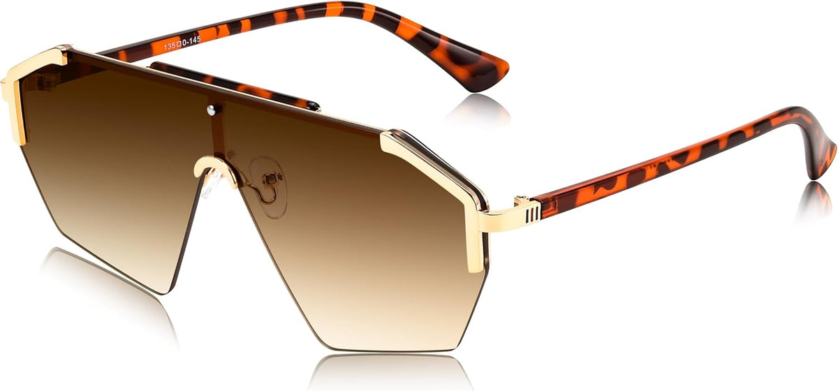 ÉÌƷͼƬ 19 | B0D6G3P982 | FEISEDY Fashion Flat One Piece Oversized Sunglasses Rimless Irregular Stylish Retro Design Shade Women Men B0153