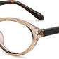 Transparent Tea-tortoise / 49 Millimeters | B0GV3Y83RW | FEISEDY Oval Cat Eye Blue Light Blocking Glasses for Women Clear Lens B0395