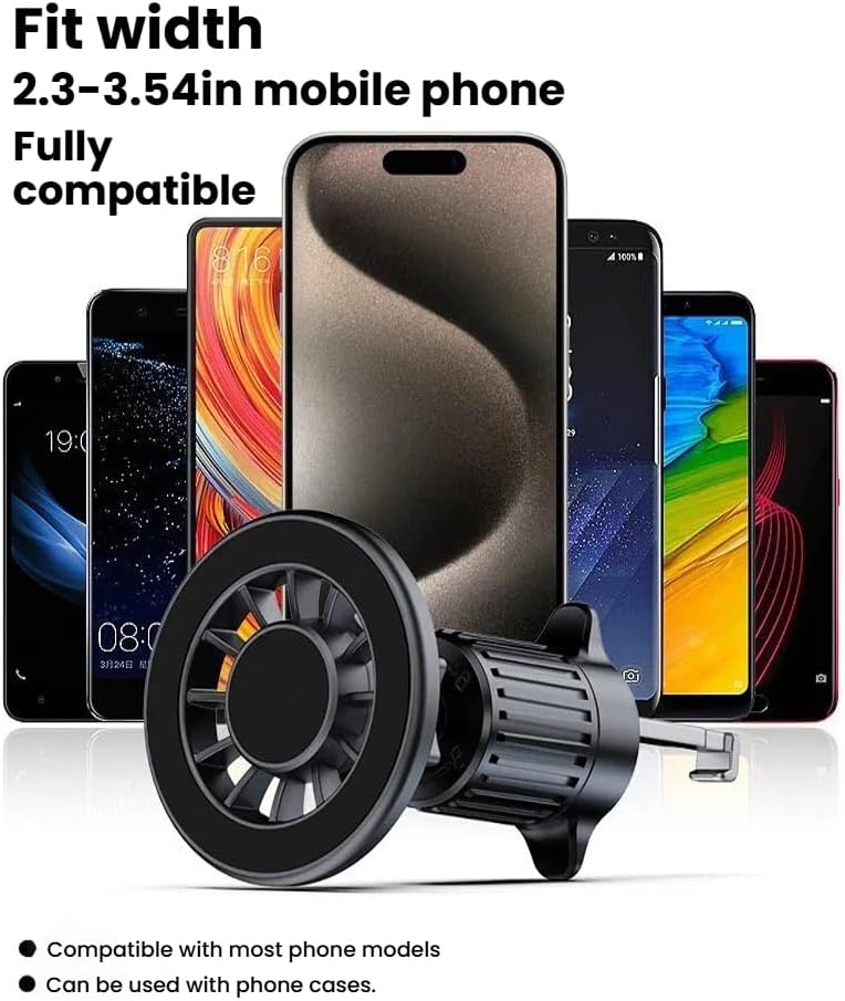 商品图片 4 | B0G2L19J8Z | 2-Pack Magnetic Car Phone Holder Car Accessories for Women, 1 Suction Cup, Car Mount & Sticky Dash Mounted Phone Holders