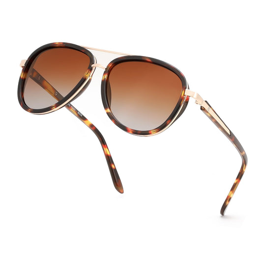 FEISEDY Retro Polarized Aviator Sunglasses for Women Men B0259 | |Vintage Shades |Polarized Lenses |UV400 Protection |Women &