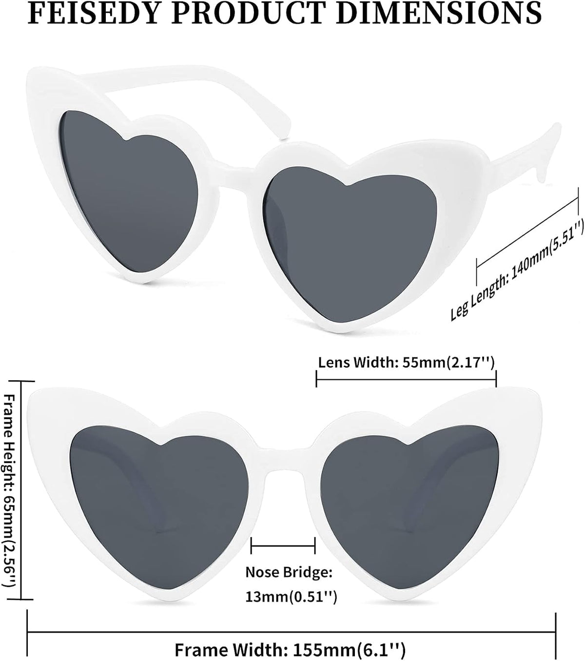 ÉÌƷͼƬ 30 | B08K4J65LX | FEISEDY Vintage Heart Shaped Sunglasses Women Stylish Love Eyeglasses B2421-P1