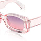 Pink / 68 Millimeters | B0B12GFR8K | FEISEDY Rectangle Sunglasses for Women Men Retro Y2k 90s Thick Frame Chunky Square Sunglasses UV400 Protection B2307