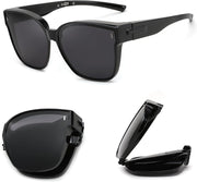ÉÌƷͼƬ 6 | B0D9N67YQ7 | FEISEDY Folding Polarized Fit Over Glasses Sunglasses for Women Men Lightweight Foldable Sunglasses Over Glasses B0218